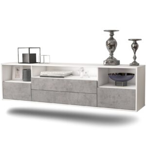 Lowboard Henderson, Beton, hängend (180x49x35cm)