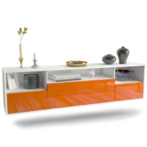 Lowboard Henderson, Orange, hängend (180x49x35cm)