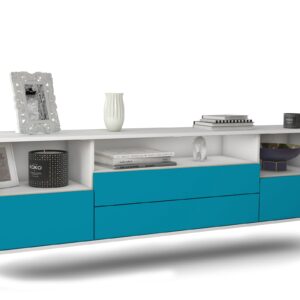 Lowboard Henderson, Türkis, hängend (180x49x35cm)