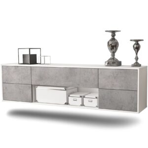 Lowboard Lincoln, Beton, hängend (180x49x35cm)