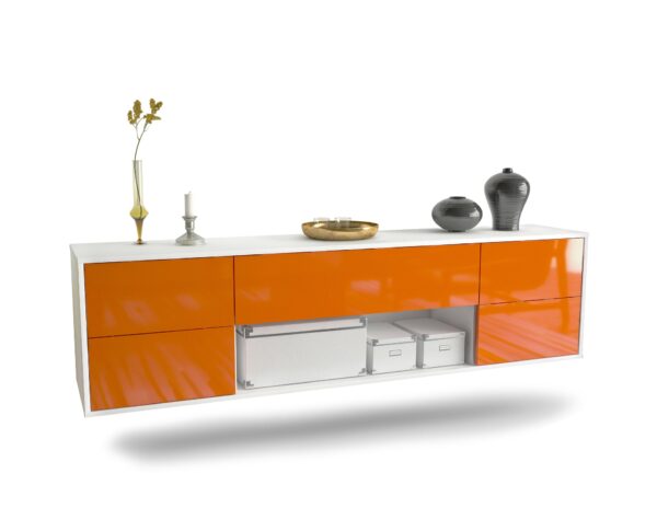Lowboard Lincoln, Orange, hängend (180x49x35cm)