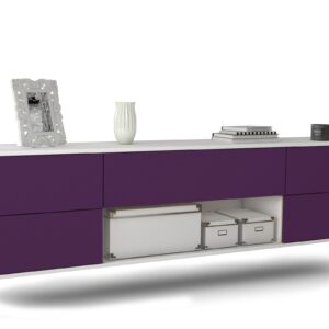 Lowboard Lincoln, Lila, hängend (180x49x35cm)