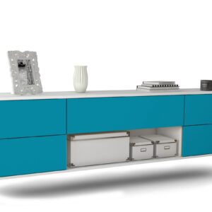 Lowboard Lincoln, Türkis, hängend (180x49x35cm)