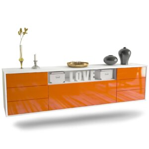Lowboard New Orleans, Orange, hängend (180x49x35cm)