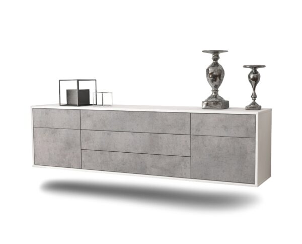 Lowboard Orlando, Beton, hängend (180x49x35cm)