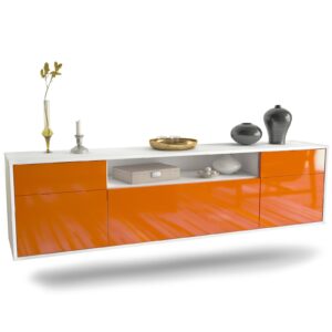 Lowboard Chesapeake, Orange, hängend (180x49x35cm)