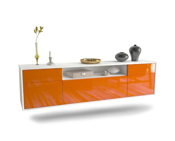 Lowboard Chesapeake, Orange, hängend (180x49x35cm)