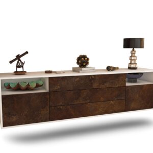 Lowboard Garland, Rost, hängend (180x49x35cm)