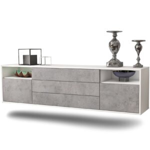 Lowboard Garland, Beton, hängend (180x49x35cm)