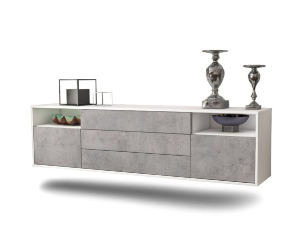 Lowboard Garland, Beton, hängend (180x49x35cm)