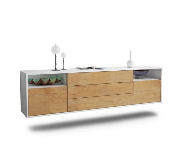 Lowboard Garland, Eiche, hängend (180x49x35cm)