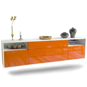 Lowboard Garland, Orange, hängend (180x49x35cm)