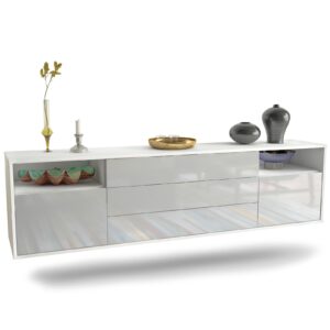Lowboard Garland, Weiß, hängend (180x49x35cm)