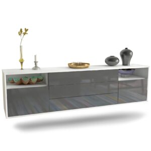 Lowboard Garland, Grau, hängend (180x49x35cm)