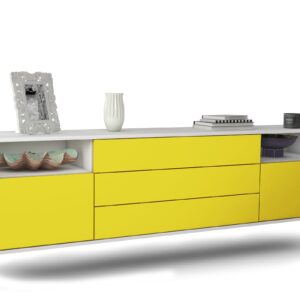 Lowboard Garland, Gelb, hängend (180x49x35cm)