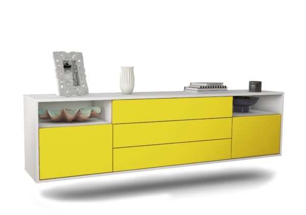 Lowboard Garland, Gelb, hängend (180x49x35cm)