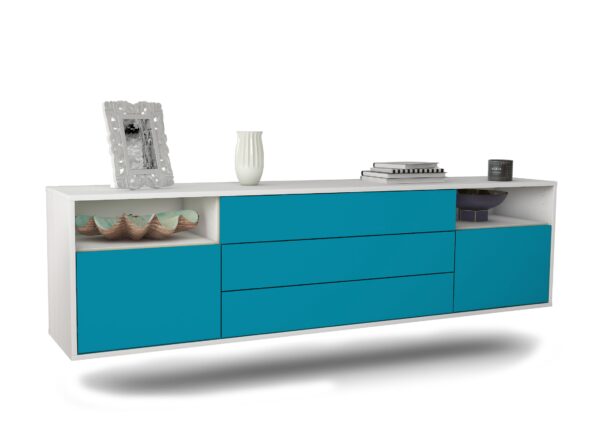 Lowboard Garland, Türkis, hängend (180x49x35cm)
