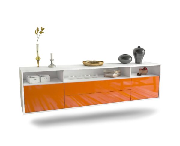 Lowboard Laredo, Orange, hängend (180x49x35cm)