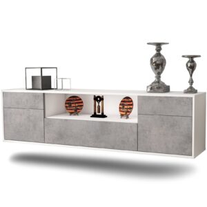 Lowboard Lubbock, Beton, hängend (180x49x35cm)