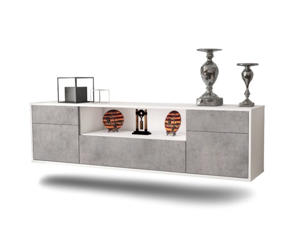 Lowboard Lubbock, Beton, hängend (180x49x35cm)