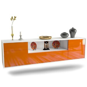 Lowboard Lubbock, Orange, hängend (180x49x35cm)