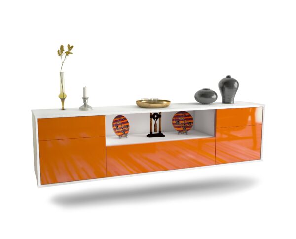 Lowboard Lubbock, Orange, hängend (180x49x35cm)