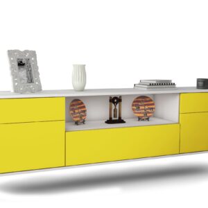 Lowboard Lubbock, Gelb, hängend (180x49x35cm)