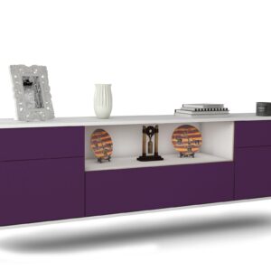 Lowboard Lubbock, Lila, hängend (180x49x35cm)
