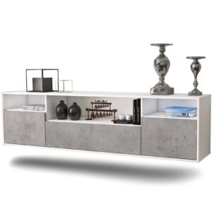 Lowboard Winston-Salem, Beton, hängend (180x49x35cm)