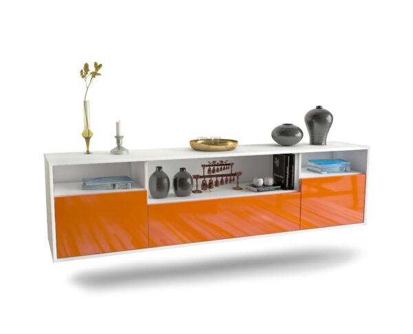 Lowboard Winston-Salem, Orange, hängend (180x49x35cm)