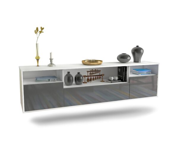 Lowboard Winston-Salem, Grau, hängend (180x49x35cm)