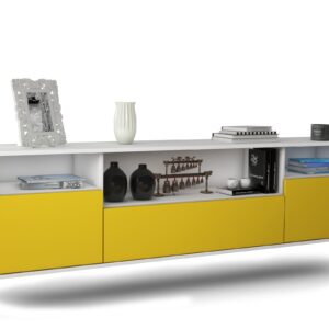 Lowboard Winston-Salem, Gelb, hängend (180x49x35cm)