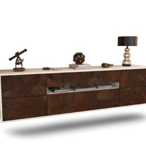 Lowboard Reno, Rost, hängend (180x49x35cm)