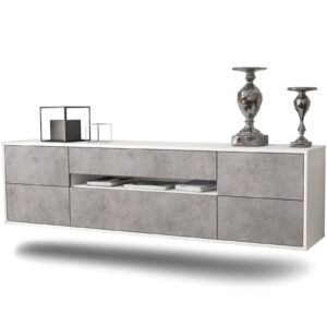 Lowboard Reno, Beton, hängend (180x49x35cm)