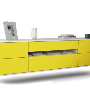 Lowboard Reno, Gelb, hängend (180x49x35cm)