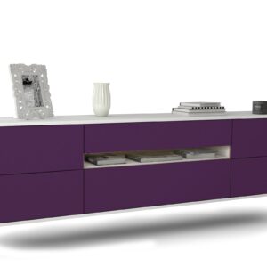 Lowboard Reno, Lila, hängend (180x49x35cm)