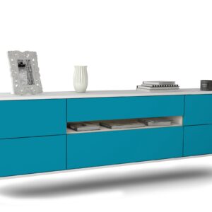 Lowboard Reno, Türkis, hängend (180x49x35cm)