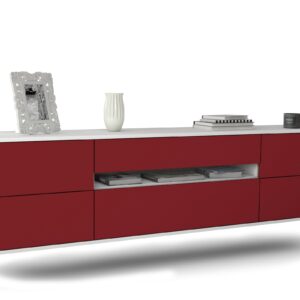 Lowboard Reno, Bordeaux, hängend (180x49x35cm)