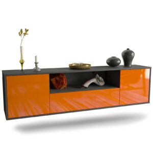 Lowboard Bakersfield, Orange, hängend (180x49x35cm)