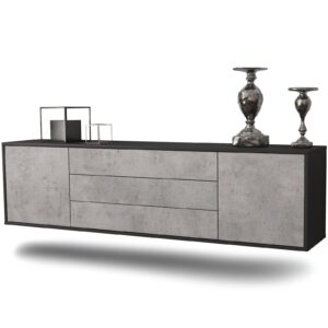 Lowboard Riverside, Beton, hängend (180x49x35cm)