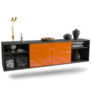 Lowboard Anchorage, Orange, hängend (180x49x35cm)
