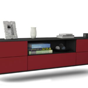 Lowboard Buffalo, Bordeaux, hängend (180x49x35cm)