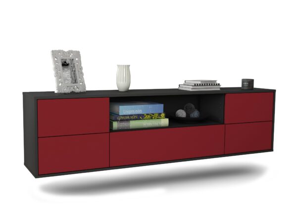 Lowboard Buffalo, Bordeaux, hängend (180x49x35cm)