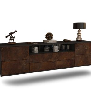 Lowboard Fort Wayne, Rost, hängend (180x49x35cm)