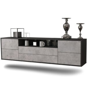 Lowboard Fort Wayne, Beton, hängend (180x49x35cm)