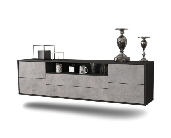Lowboard Fort Wayne, Beton, hängend (180x49x35cm)