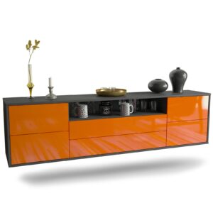Lowboard Fort Wayne, Orange, hängend (180x49x35cm)