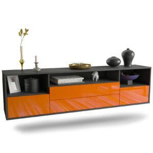 Lowboard Henderson, Orange, hängend (180x49x35cm)