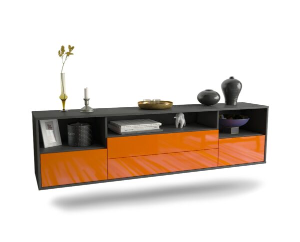 Lowboard Henderson, Orange, hängend (180x49x35cm)