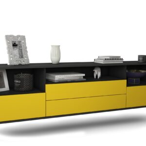 Lowboard Henderson, Gelb, hängend (180x49x35cm)